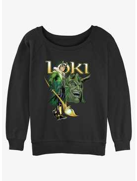 Marvel Loki Mischievous Grin Girls Slouchy Sweatshirt, , hi-res