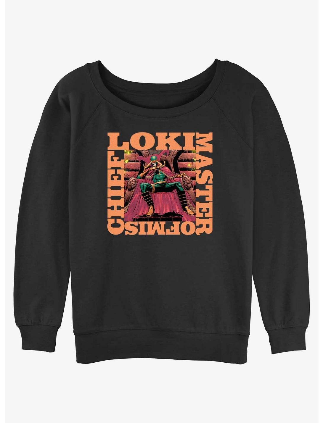 Marvel Loki Mischief Box Girls Slouchy Sweatshirt, BLACK, hi-res