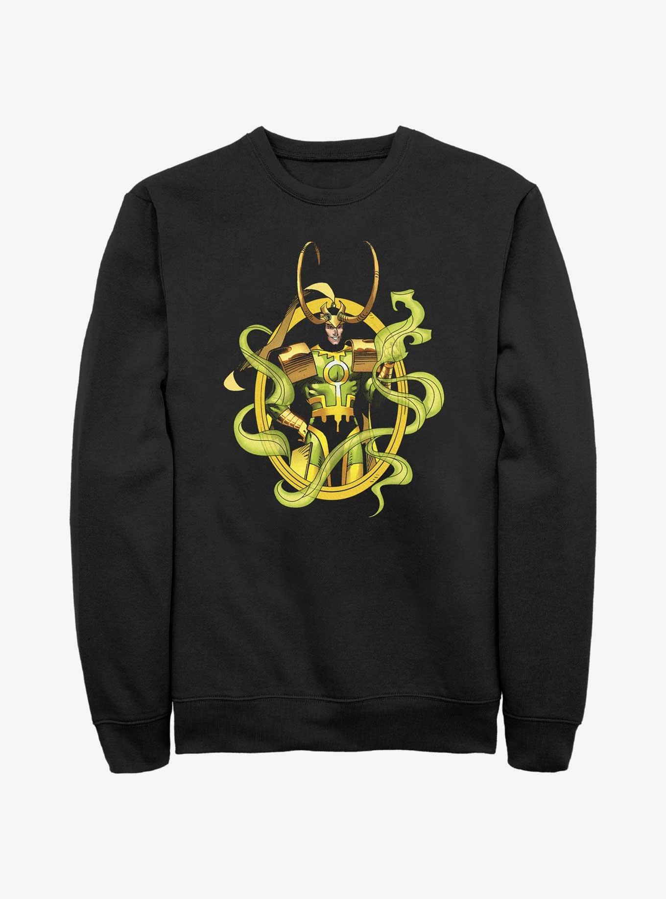 Marvel Loki Power Pose Sweatshirt, BLACK, hi-res