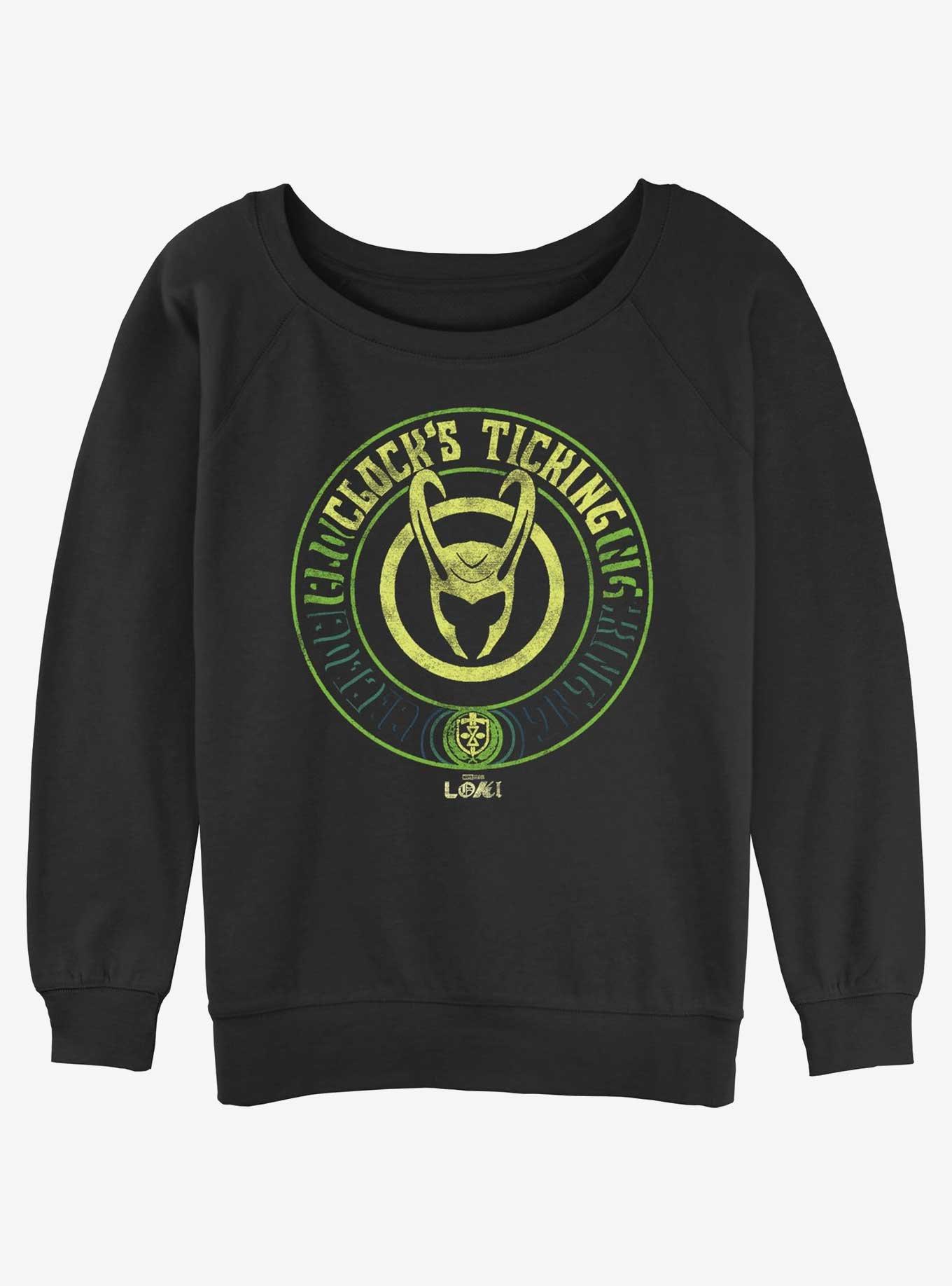 Marvel Loki Clock's Ticking Womens Slouchy Sweatshirt 