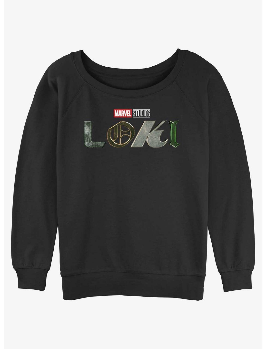 Marvel Loki Logo Womens Slouchy Sweatshirt, BLACK, hi-res