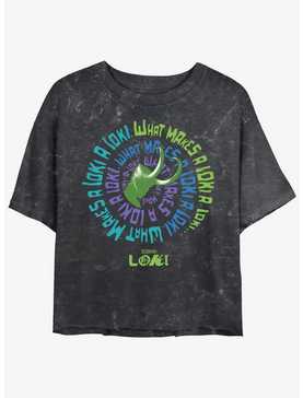 Marvel Loki What Makes A Loki Womens Mineral Wash Crop T-Shirt, , hi-res