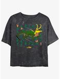 Marvel Loki Variant Alligator Loki Womens Mineral Wash Crop T-Shirt, BLACK, hi-res