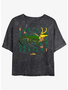Marvel Loki Variant Alligator Loki Womens Mineral Wash Crop T-Shirt, , hi-res