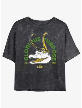 Marvel Loki Alligator Loki Glorious Purpose Womens Mineral Wash Crop T-Shirt, , hi-res