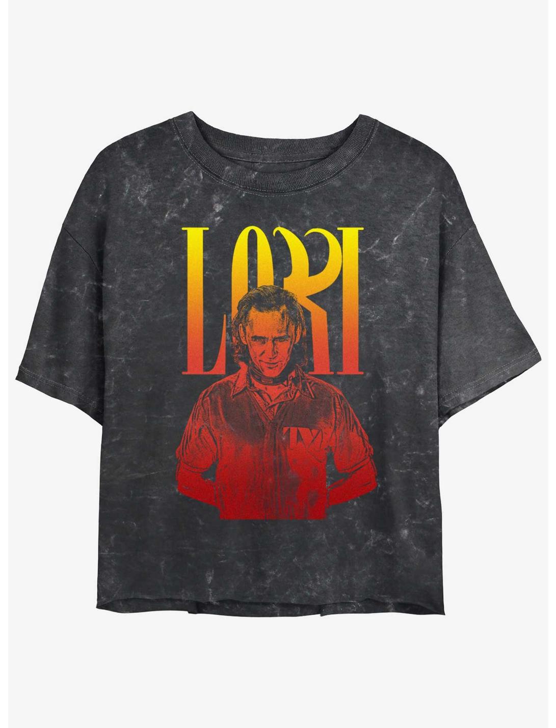 Marvel Loki Hella Loki Womens Mineral Wash Crop T-Shirt, BLACK, hi-res
