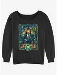 Marvel Loki President Loki Glass Portrait Womens Slouchy Sweatshirt, BLACK, hi-res