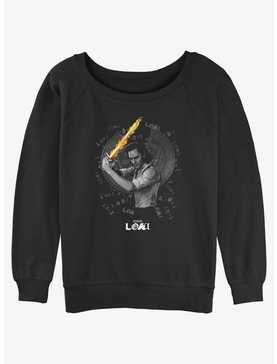 Marvel Loki Laevateinn Flaming Sword Womens Slouchy Sweatshirt, , hi-res