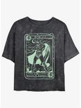 Marvel Loki Collector Card Womens Mineral Wash Crop T-Shirt, BLACK, hi-res