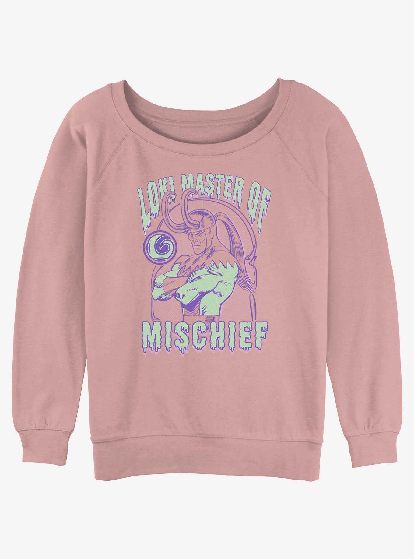 Marvel Loki Master Of Mischief Womens Slouchy Sweatshirt, DESERTPNK, hi-res