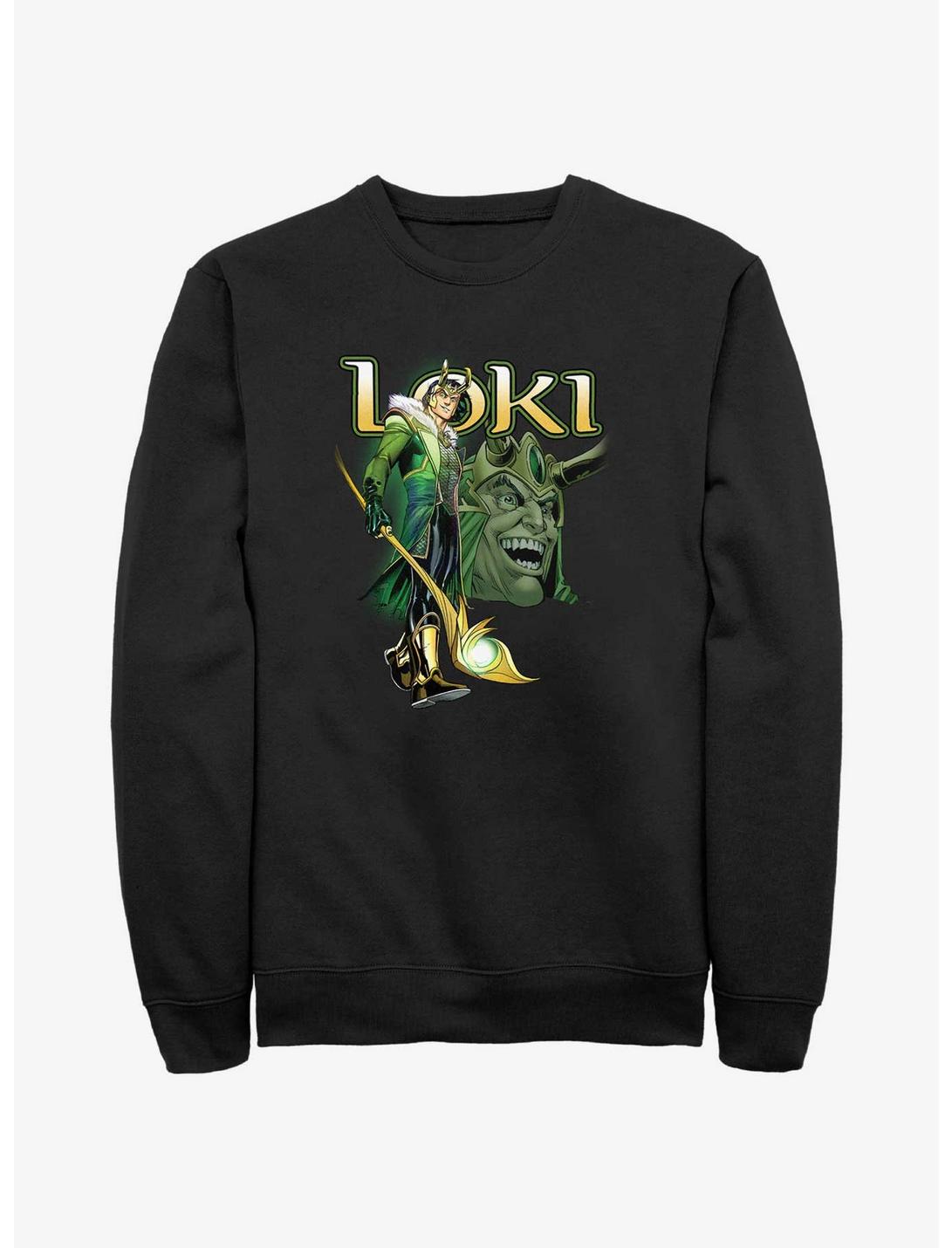 Marvel Loki Mischievous Grin Sweatshirt, BLACK, hi-res