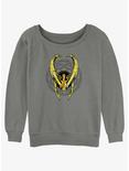Marvel Loki Steel Balaclava Womens Slouchy Sweatshirt, GRAY HTR, hi-res