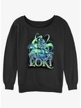 Marvel Loki Lightning Womens Slouchy Sweatshirt, BLACK, hi-res