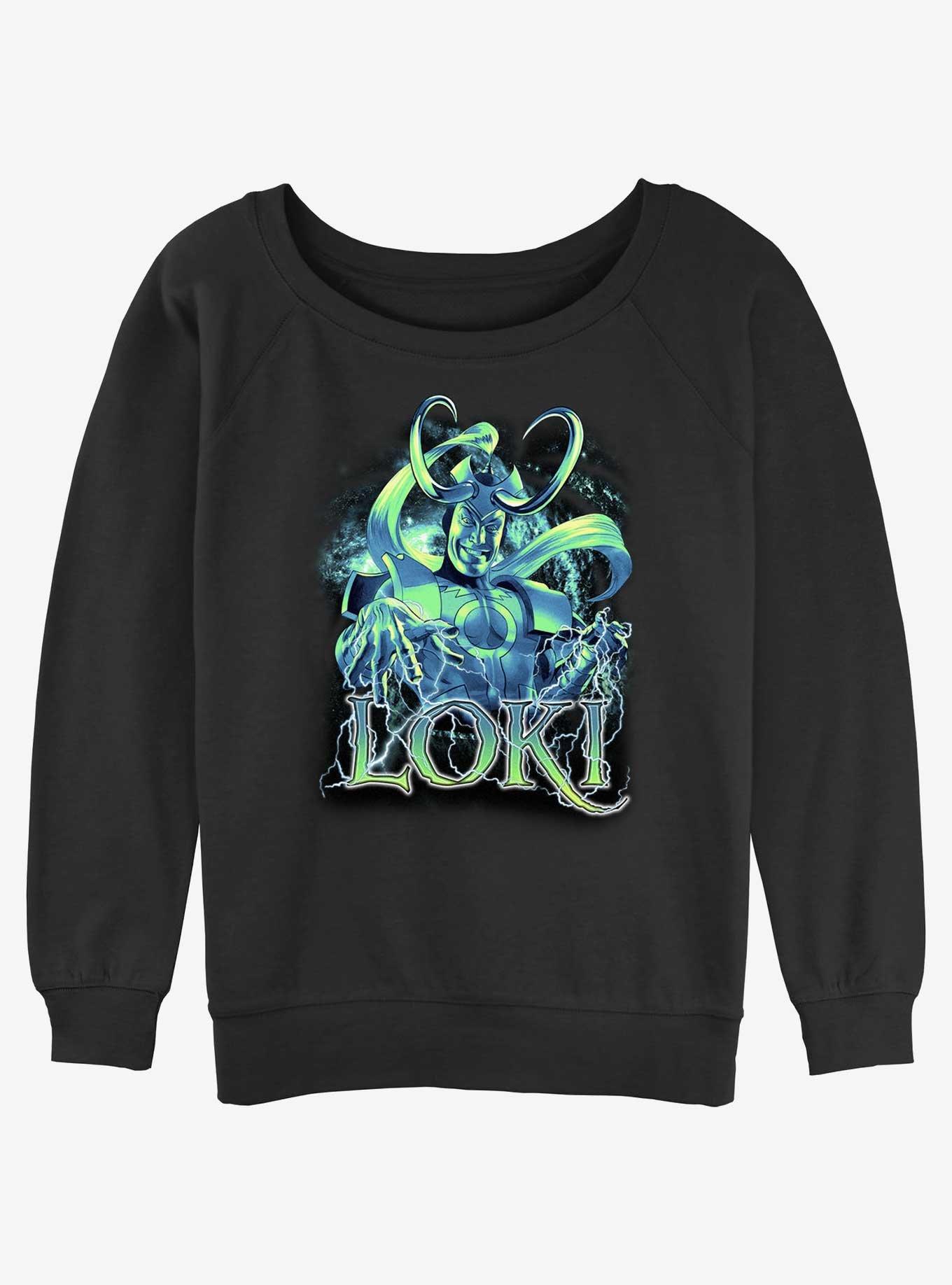 Marvel Loki Lightning Womens Slouchy Sweatshirt, , hi-res