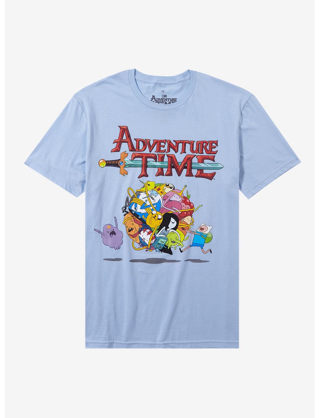 Adventure Time Group Ball T-Shirt, LT BLU HTR, hi-res