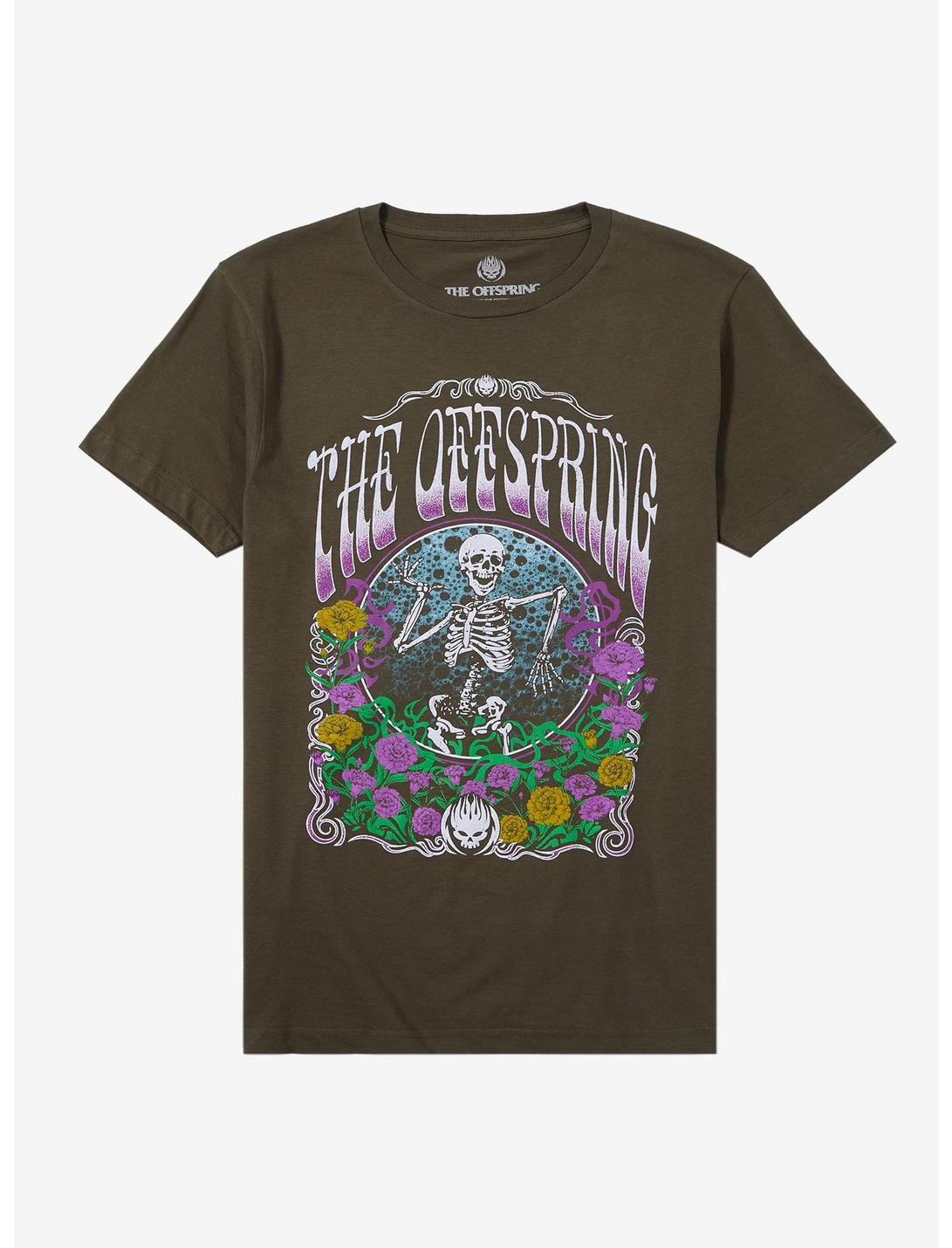 The Offspring Skeleton Rose Boyfriend Fit Girls T-Shirt, MILITARY GREEN, hi-res