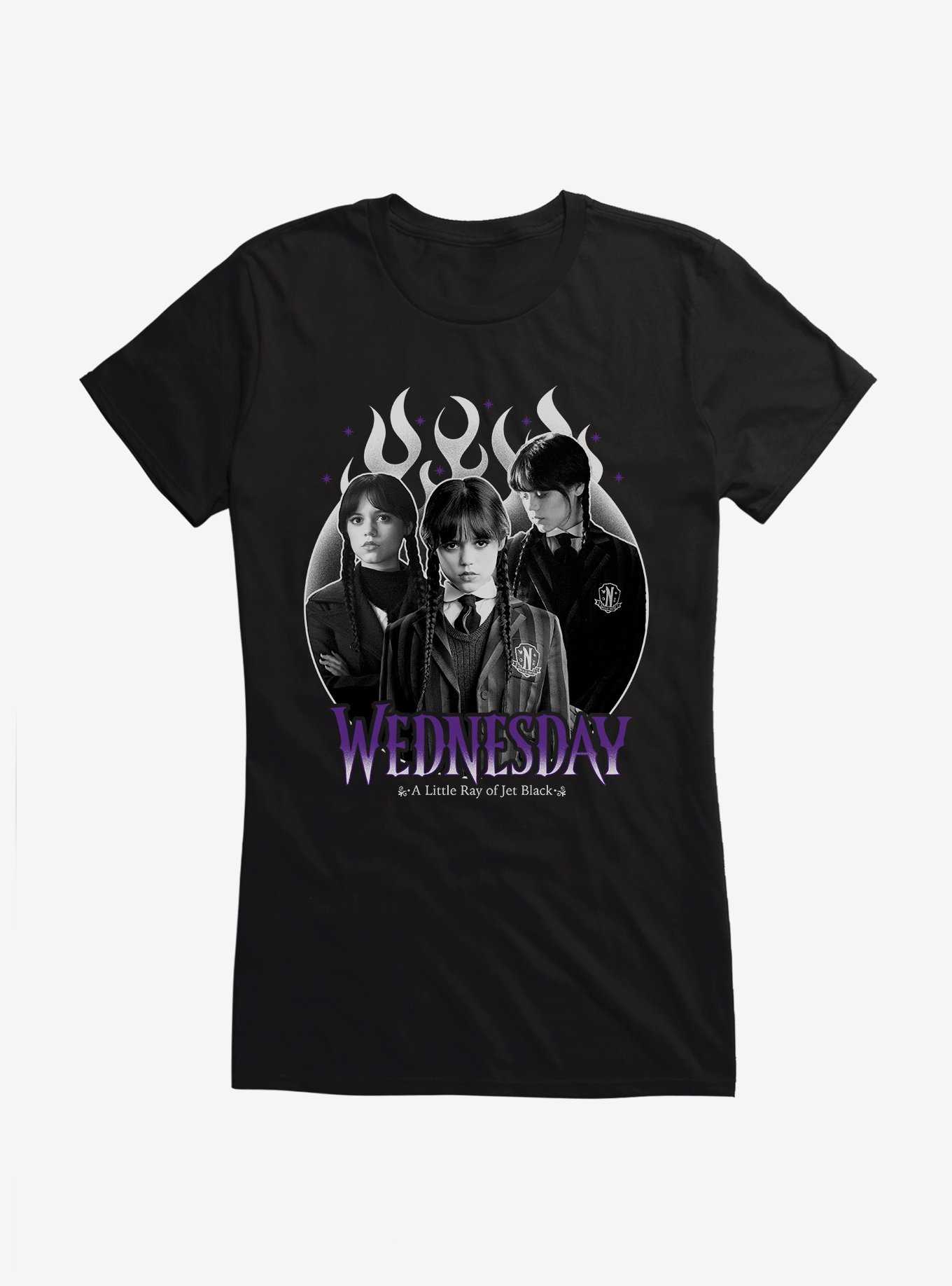 Wednesday A Little Ray Of Jet Black Girls T-Shirt, , hi-res