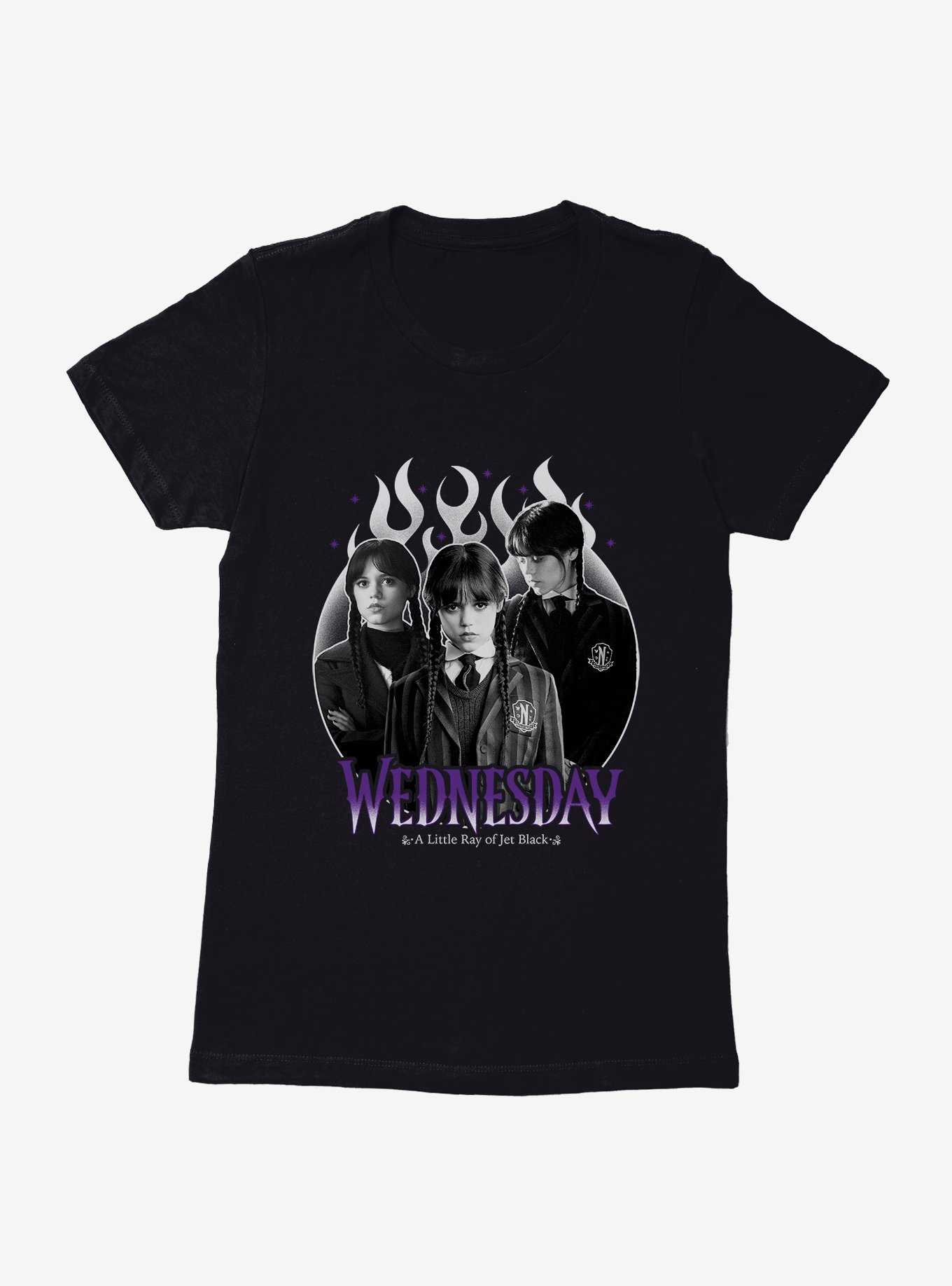 Wednesday A Little Ray Of Jet Black Womens T-Shirt, , hi-res