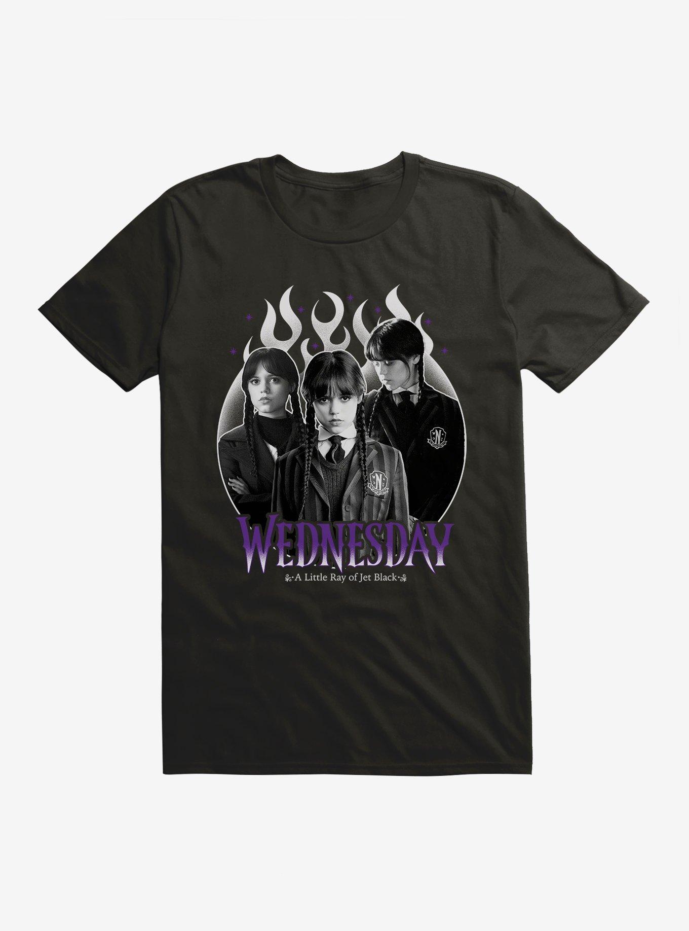Wednesday A Little Ray Of Jet Black T-Shirt, , hi-res
