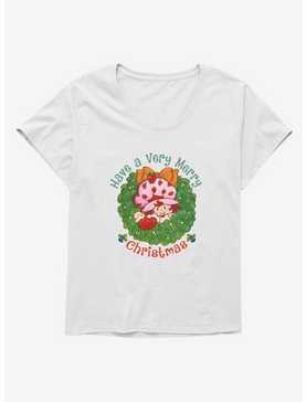 Strawberry Shortcake Merry Christmas Wreath Womens T-Shirt Plus Size, , hi-res