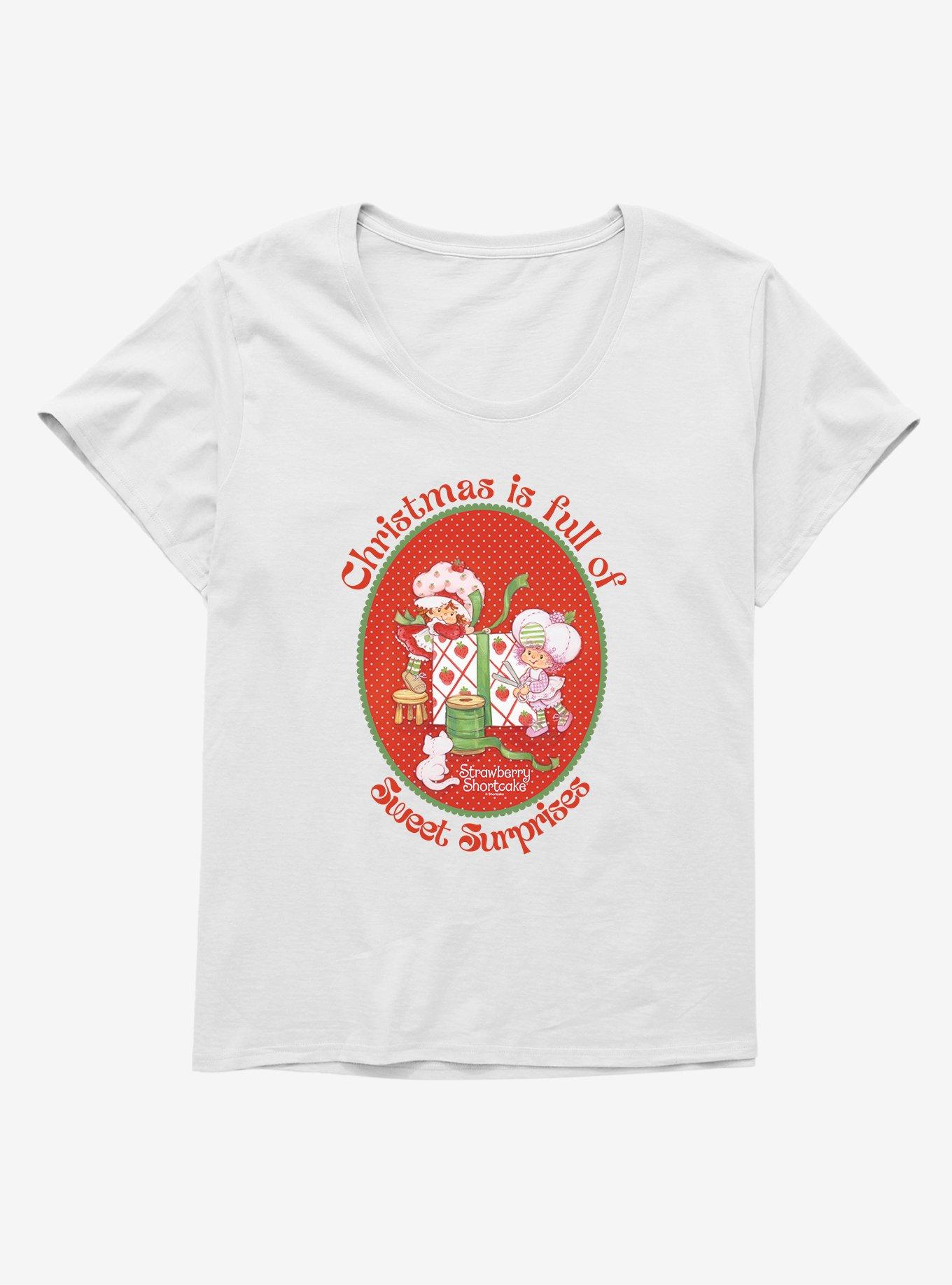Strawberry Shortcake Christmas Sweet Surprises Womens T-Shirt Plus Size, WHITE, hi-res