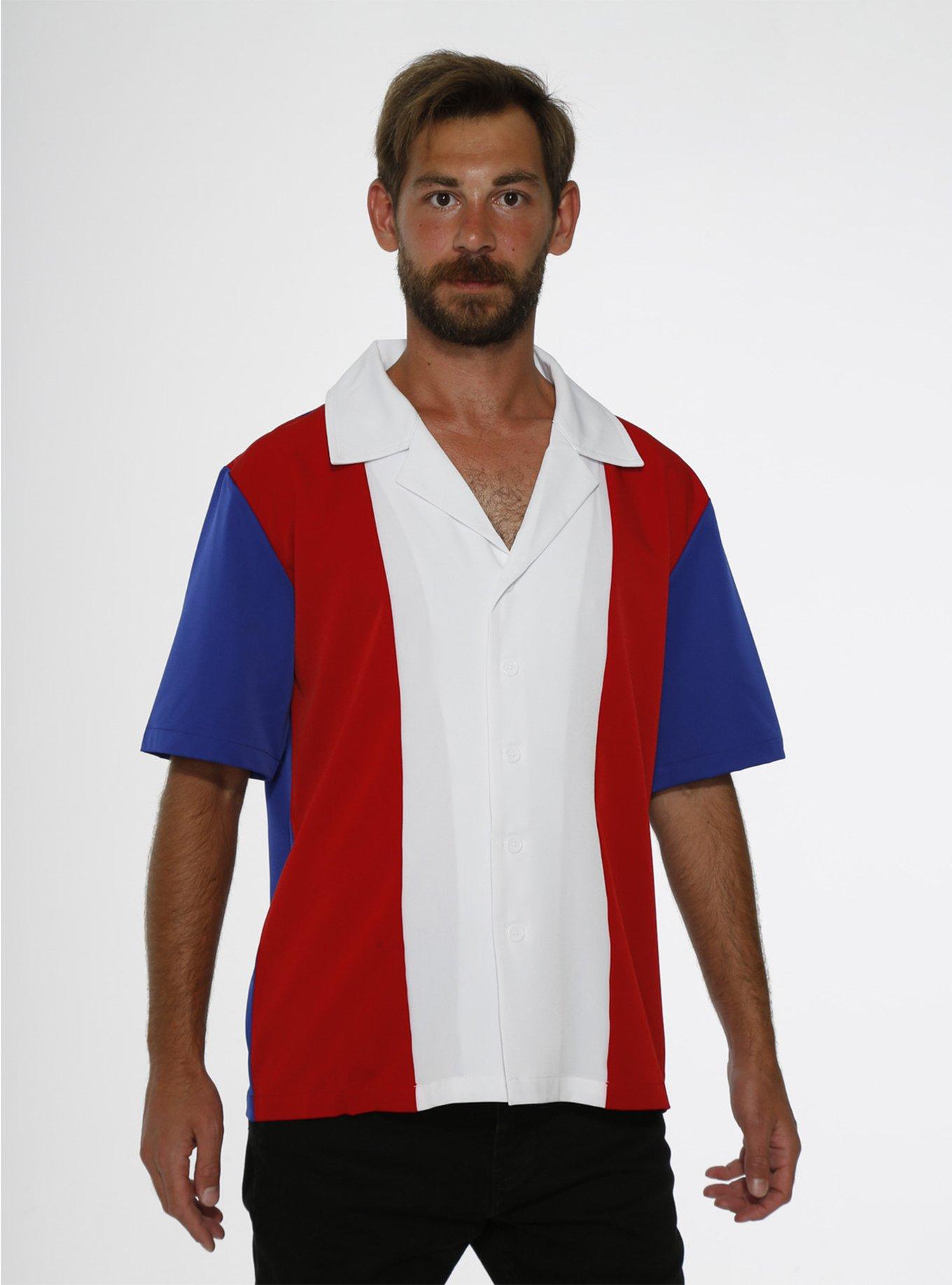 Blue Red White Button-Up Shirt, MULTI, hi-res