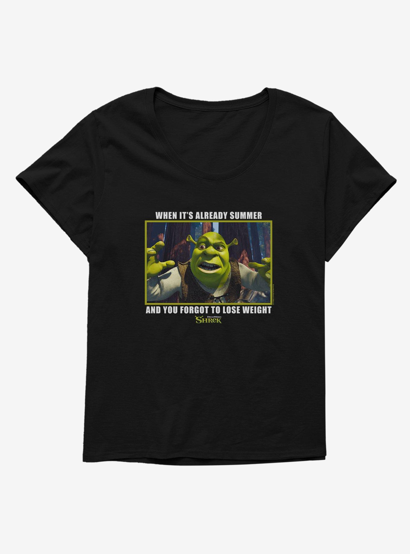 Shrek When It's Already Summer Girls T-Shirt Plus Size, BLACK, hi-res