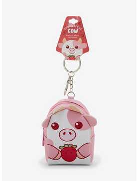 Strawberry Cow Mini Backpack Keychain, , hi-res