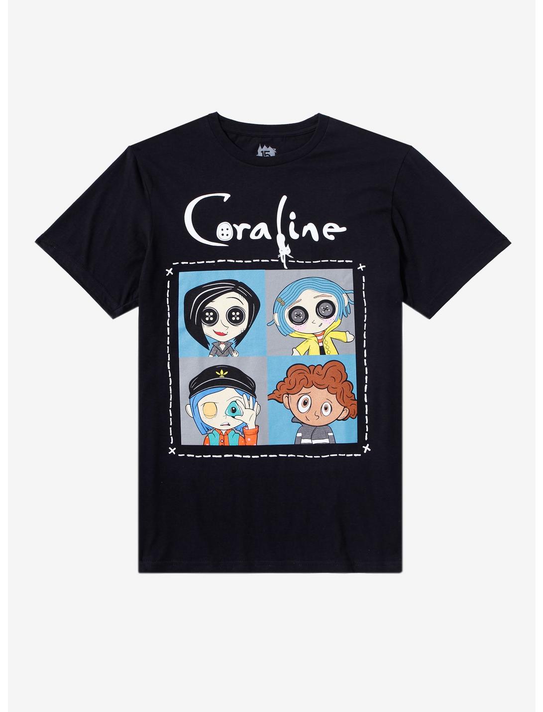 Coraline X Spooksieboo Grid T-Shirt, BLACK, hi-res
