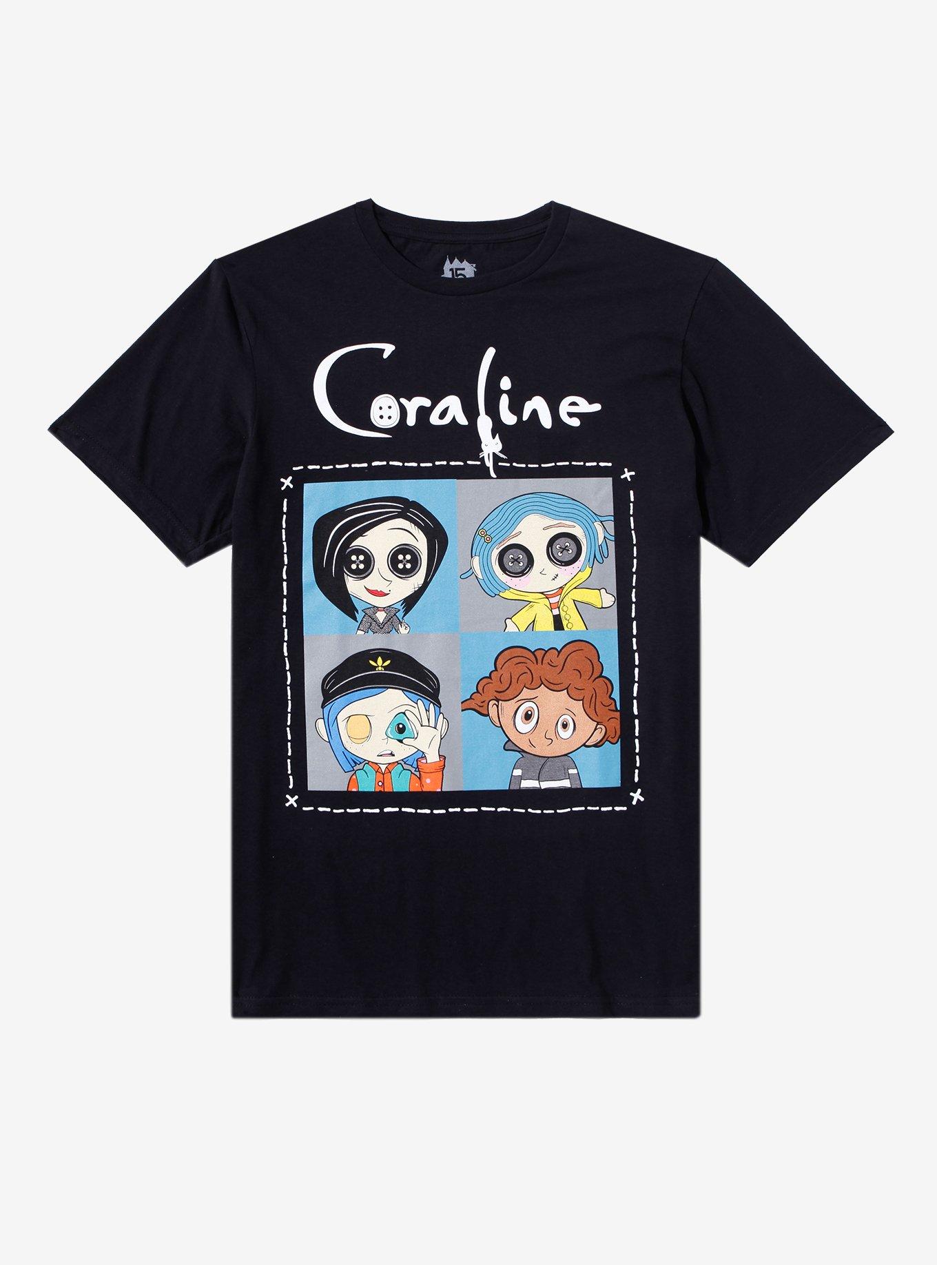 Coraline X Spooksieboo Grid T-Shirt, BLACK, hi-res