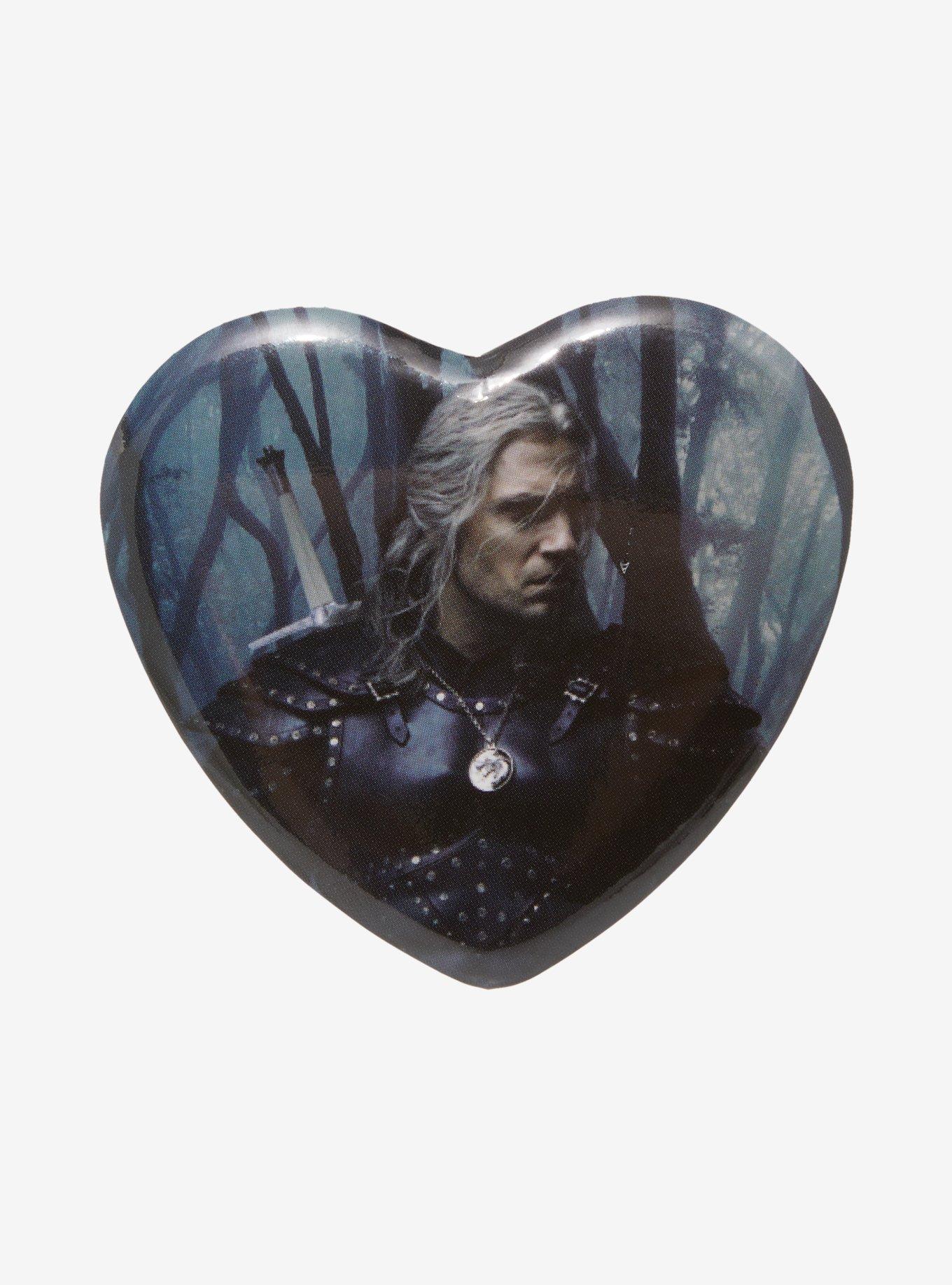 The Witcher Geralt Heart 3 Inch Button, , hi-res