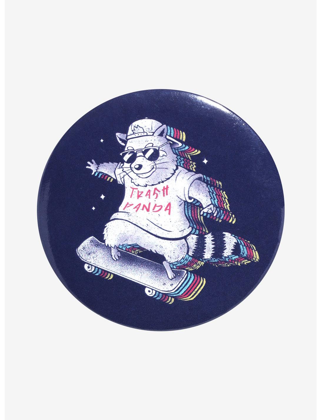 Raccoon Skater 3 Inch Button, , hi-res