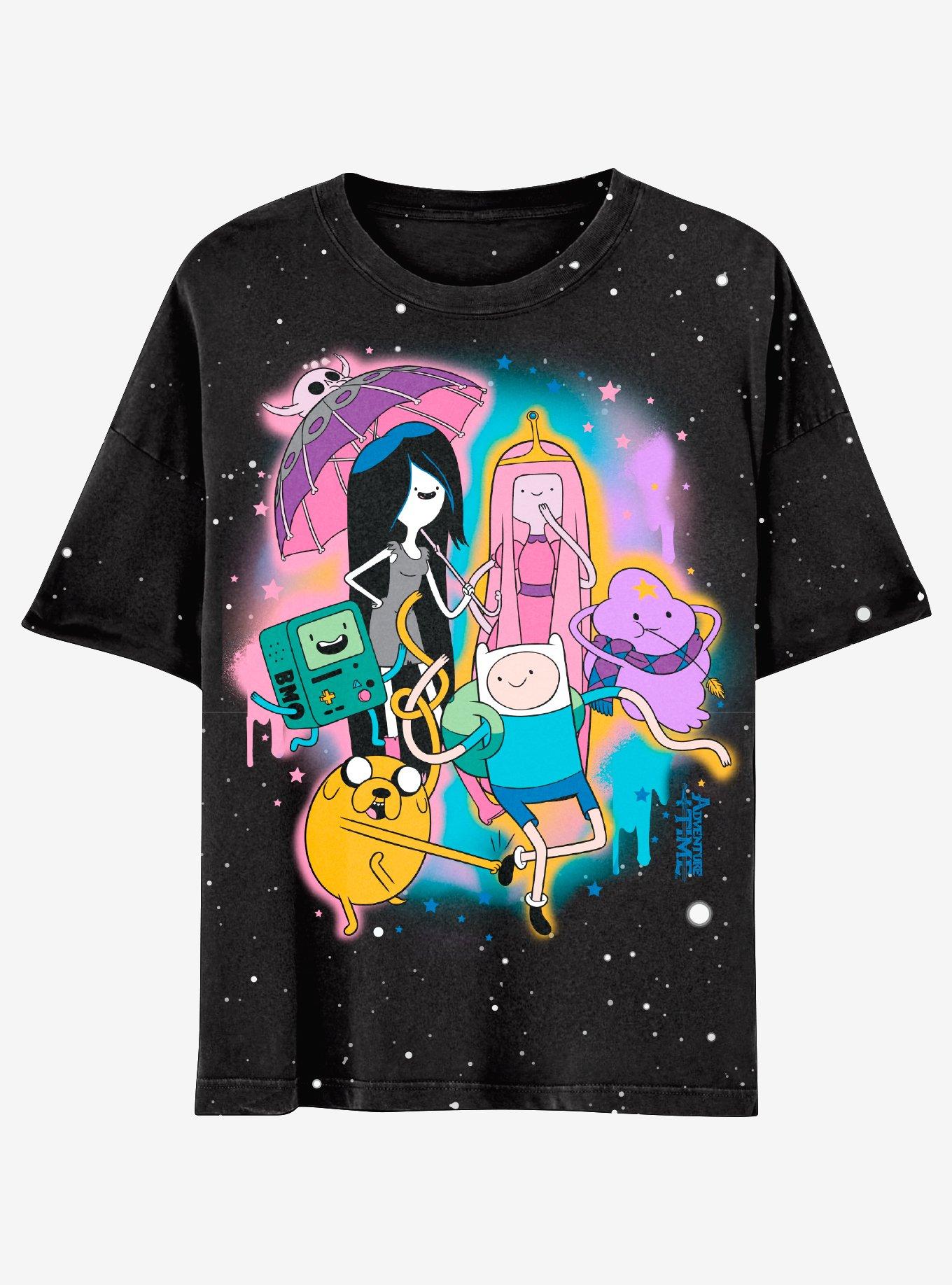 Adventure Time Group Splatter Boyfriend Fit Girls T-Shirt, , hi-res