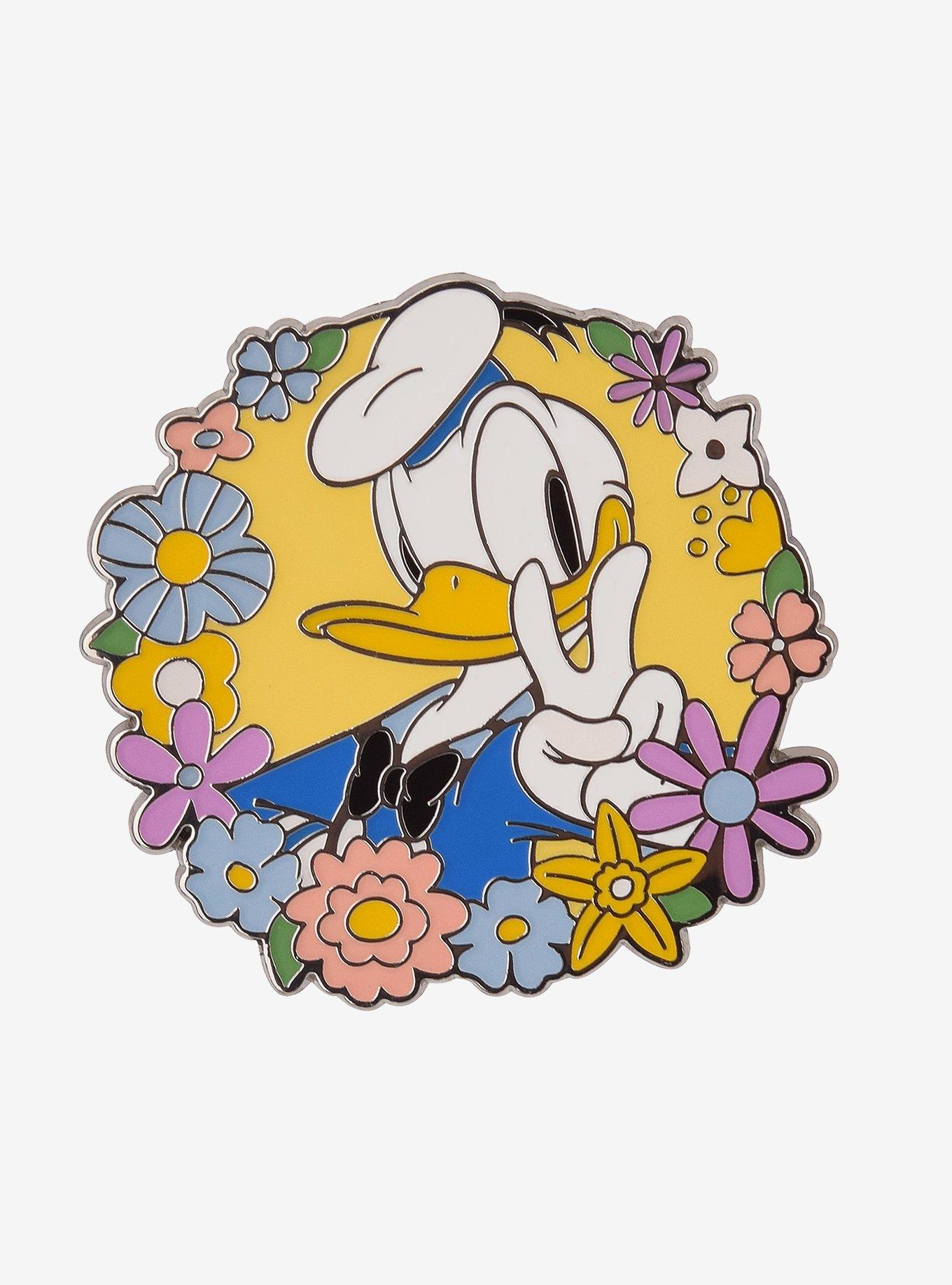 Disney Donald Duck Flower Peace Sign Enamel Pin — BoxLunch Exclusive