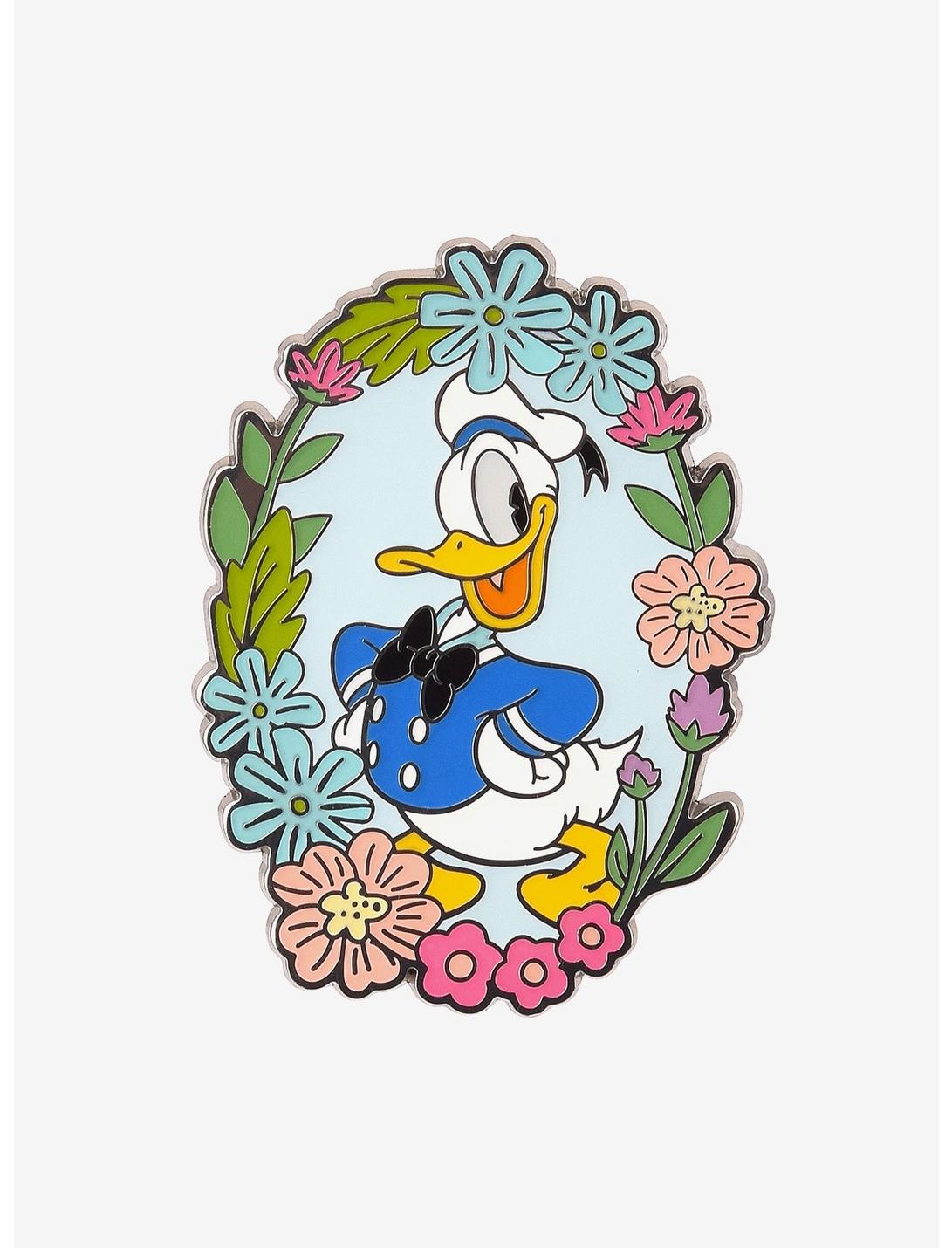 Disney Donald Duck Flower Portrait Enamel Pin — BoxLunch Exclusive, , hi-res