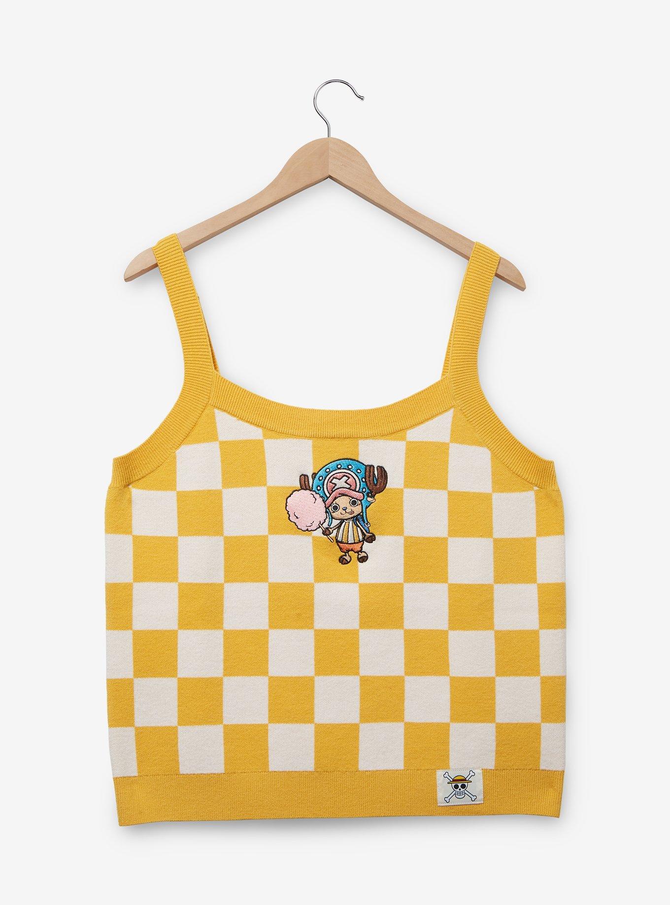One Piece Chopper Women's Plus Size Knit Tank Top — BoxLunch Exclusive, CHECKERED, hi-res