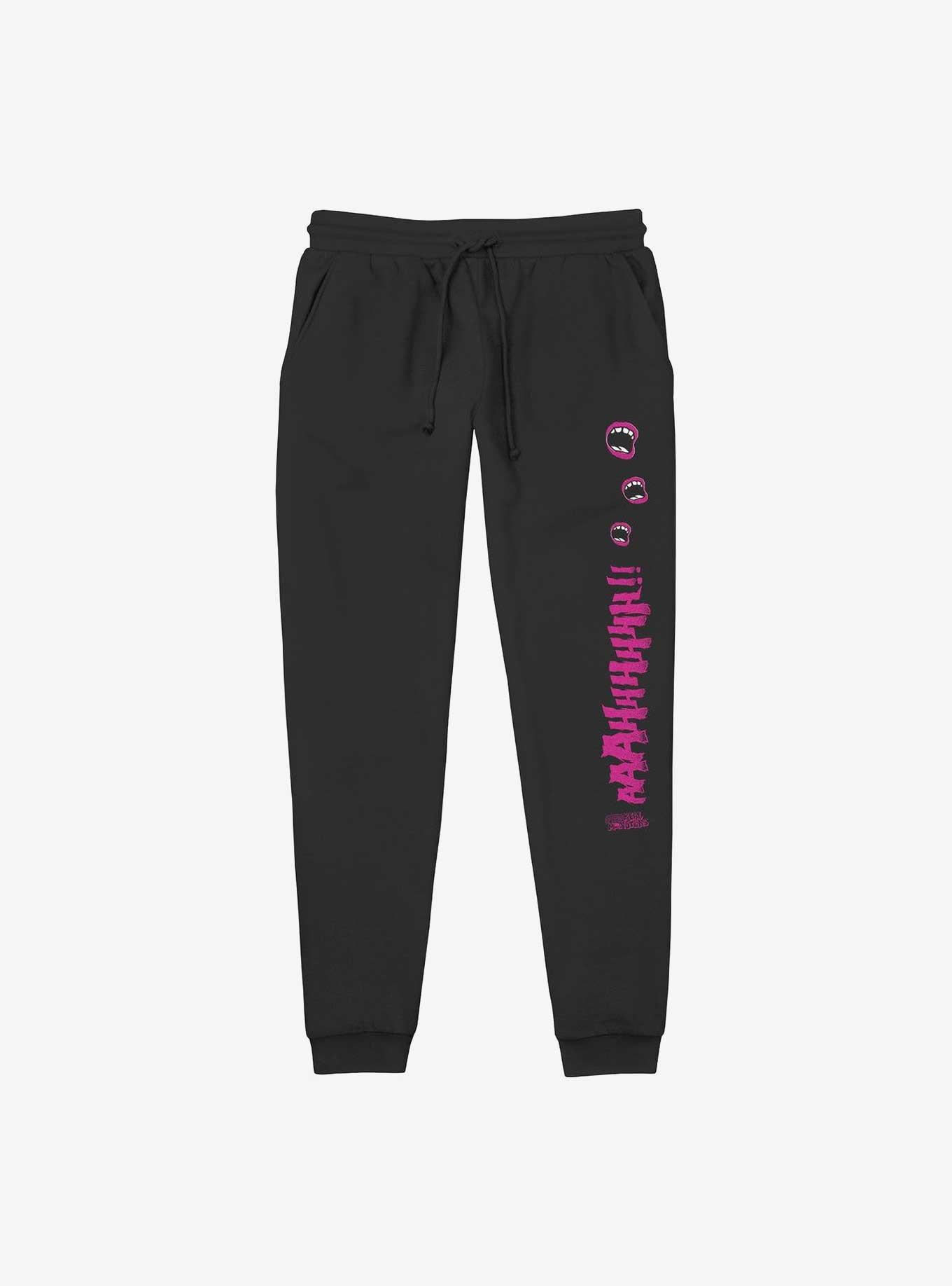 Nickelodeon Retro Ahhh Mouths Jogger Sweatpants, BLACK, hi-res