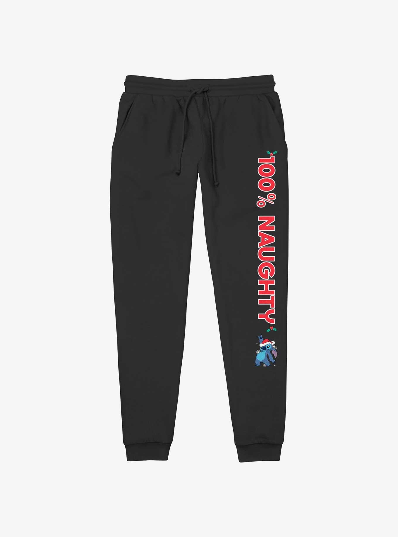 Disney Lilo & Stitch 100% Naughty Santa Stitch Jogger Sweatpants, BLACK, hi-res