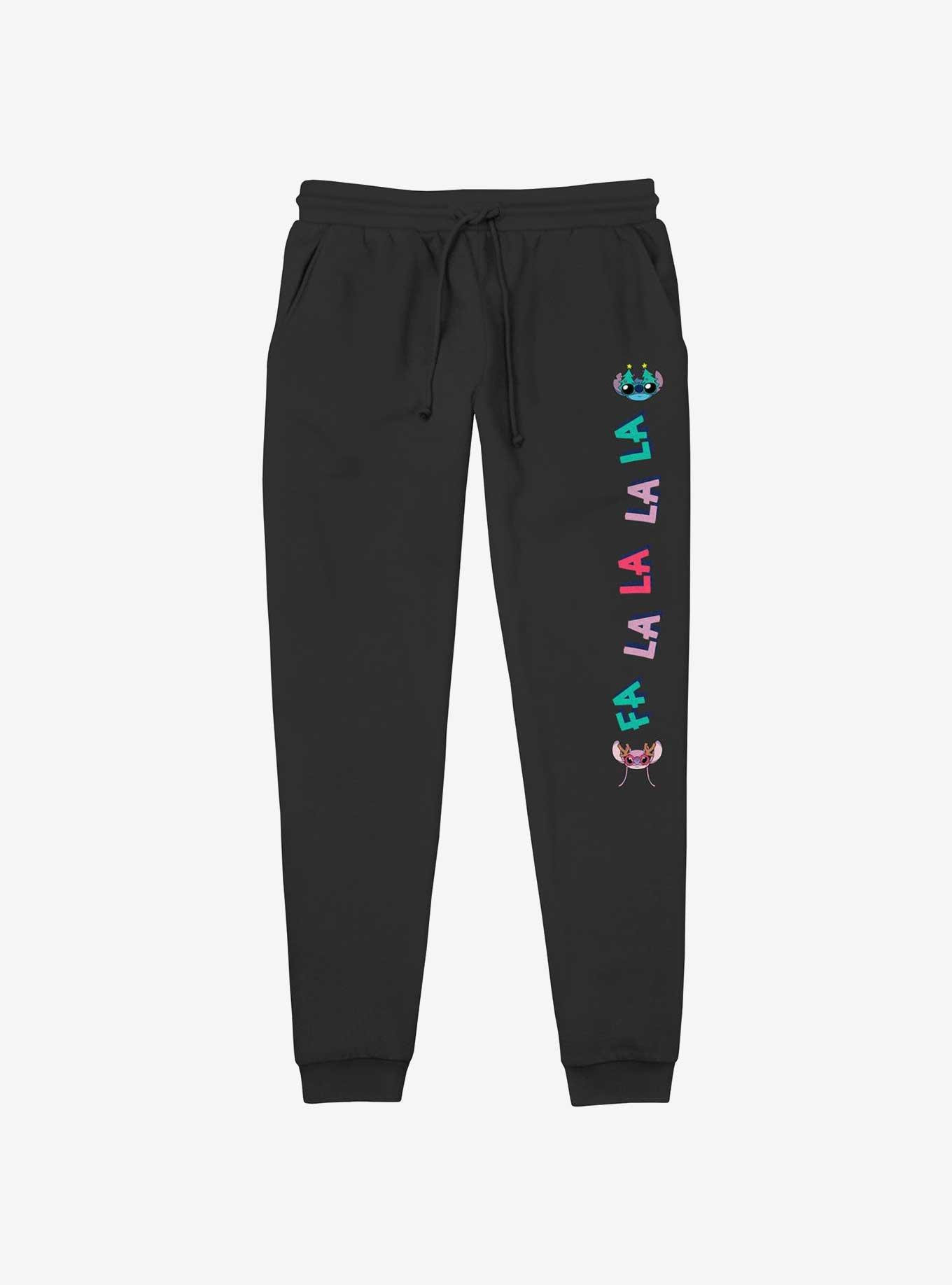 Disney Lilo & Stitch Holiday Festive Stitch and Angel Jogger Sweatpants, BLACK, hi-res