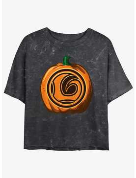 Marvel Loki Jack-O-Lantern Pumpkin Womens Mineral Wash Crop T-Shirt, , hi-res