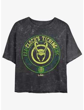 Marvel Loki Clock's Ticking Womens Mineral Wash Crop T-Shirt, , hi-res