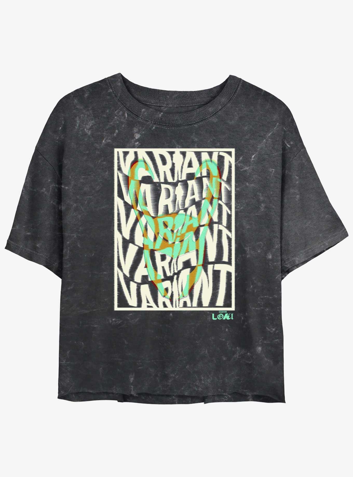 Marvel Loki Variant Ready For Deletion Womens Mineral Wash Crop T-Shirt, , hi-res