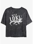 Marvel Loki Alligator Loki He's A Loki Womens Mineral Wash Crop T-Shirt, BLACK, hi-res