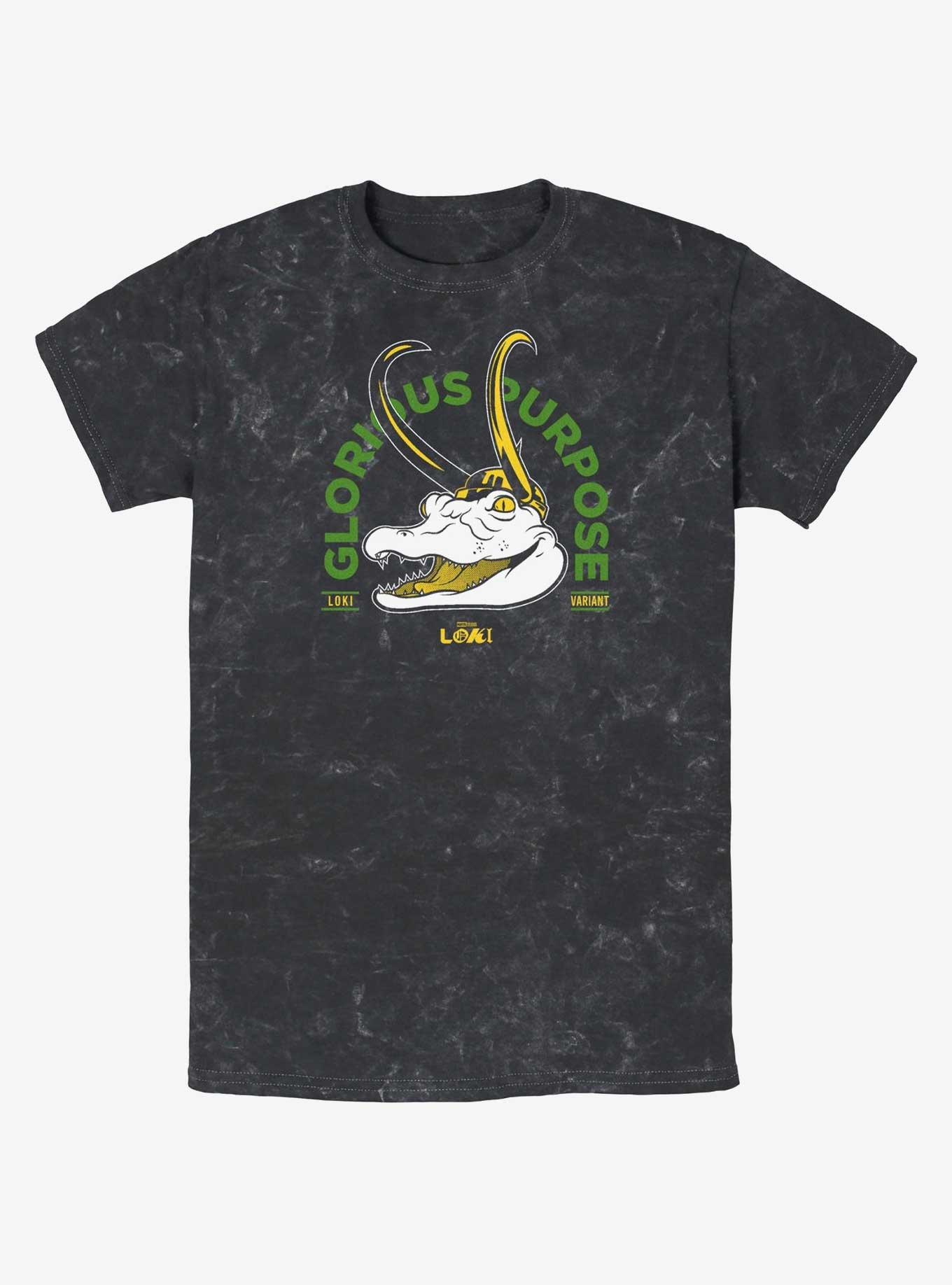 Marvel Loki Alligator Loki Glorious Purpose Mineral Wash T-Shirt, BLACK, hi-res