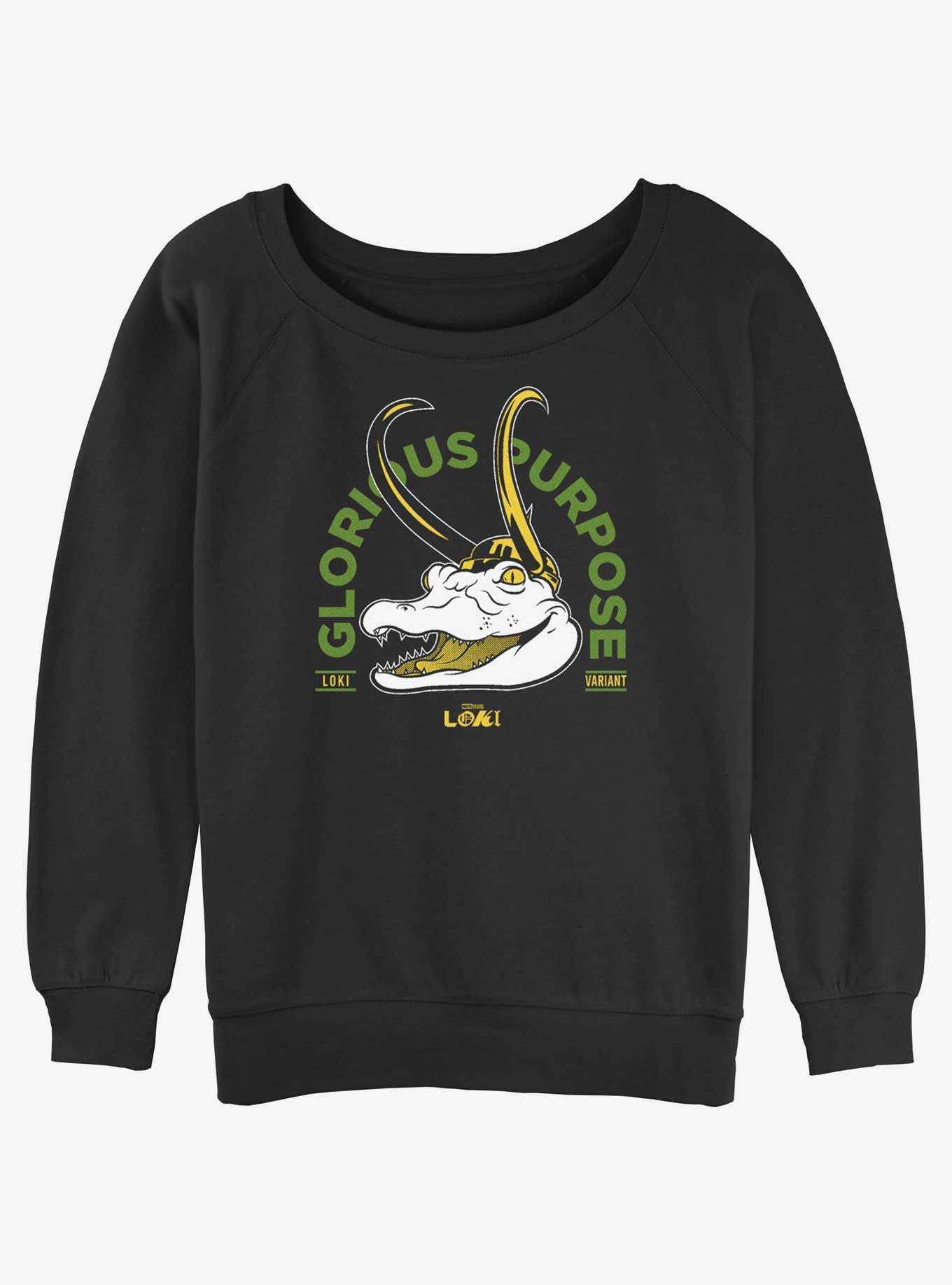 Marvel Loki Alligator Loki Glorious Purpose Womens Slouchy Sweatshirt, , hi-res