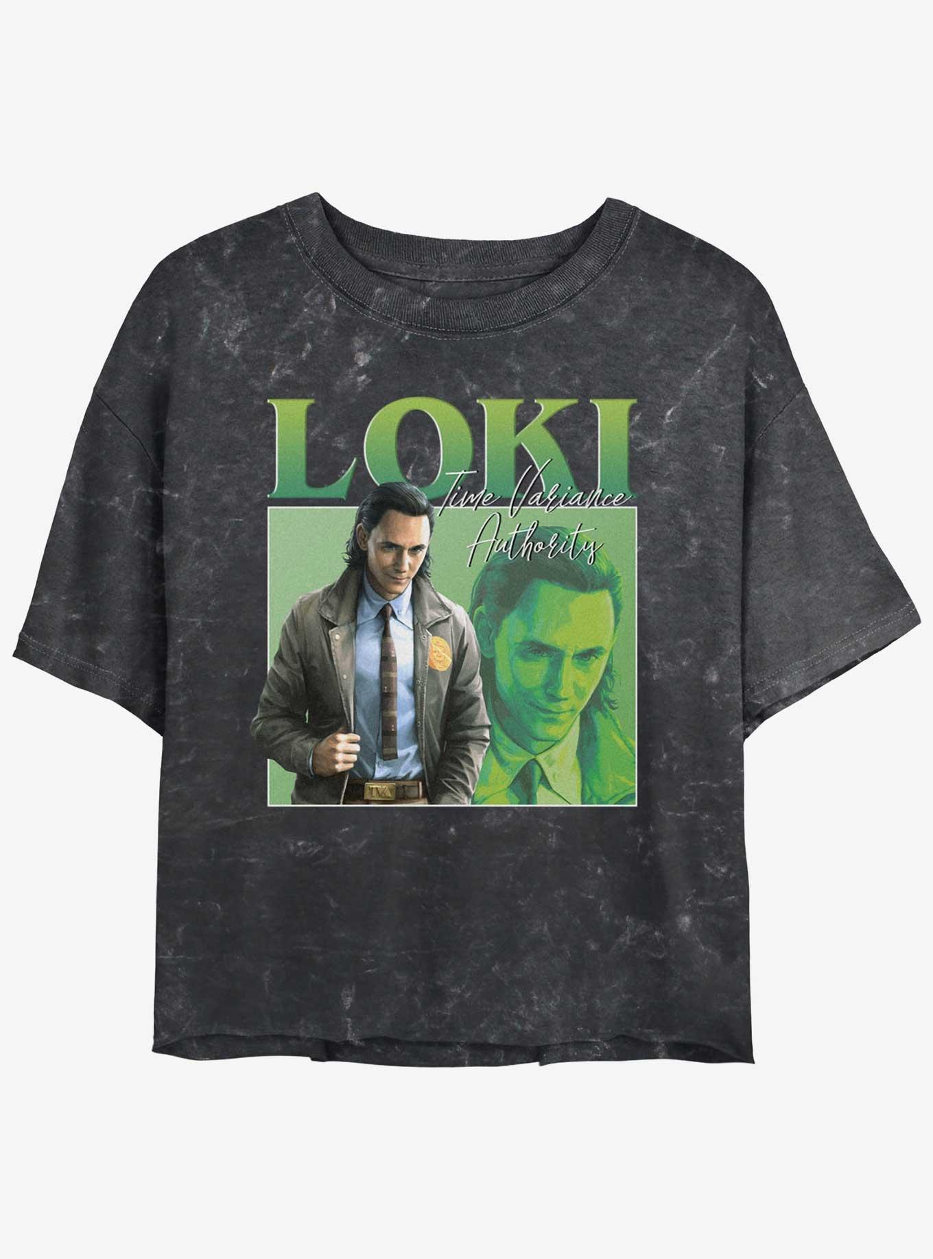 Marvel Loki TVA Loki Womens Mineral Wash Crop T-Shirt, , hi-res