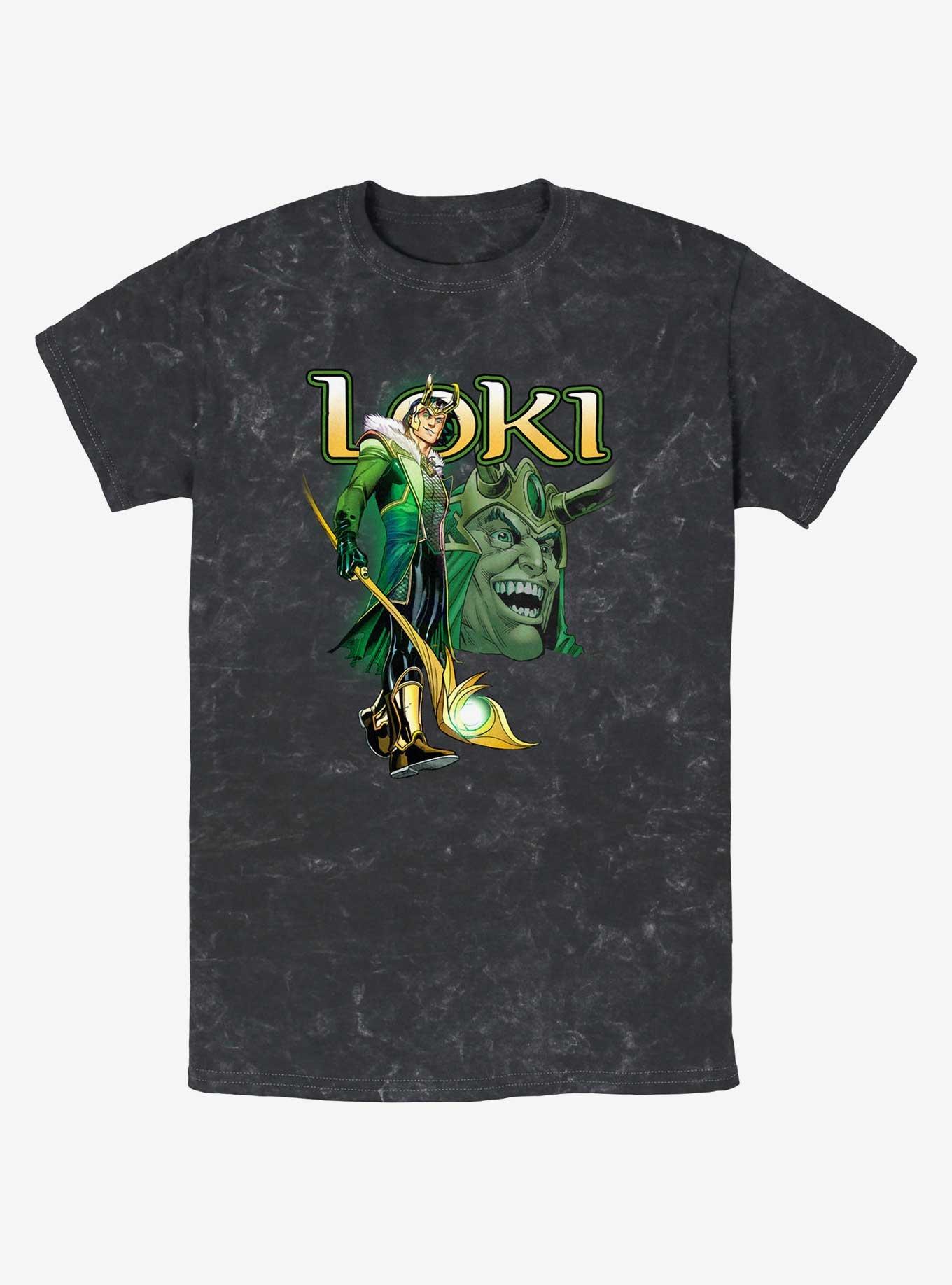 Marvel Loki Mischievous Grin Mineral Wash T-Shirt, , hi-res