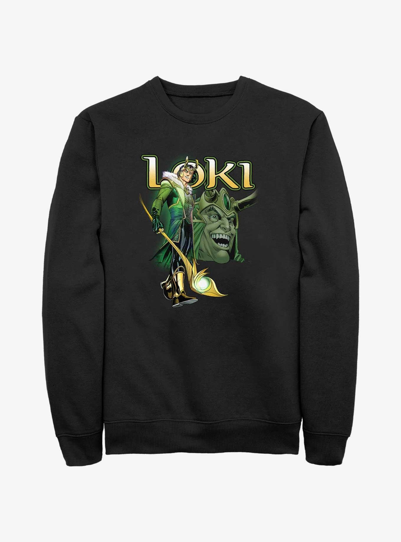 Marvel Loki Mischievous Grin Sweatshirt, BLACK, hi-res