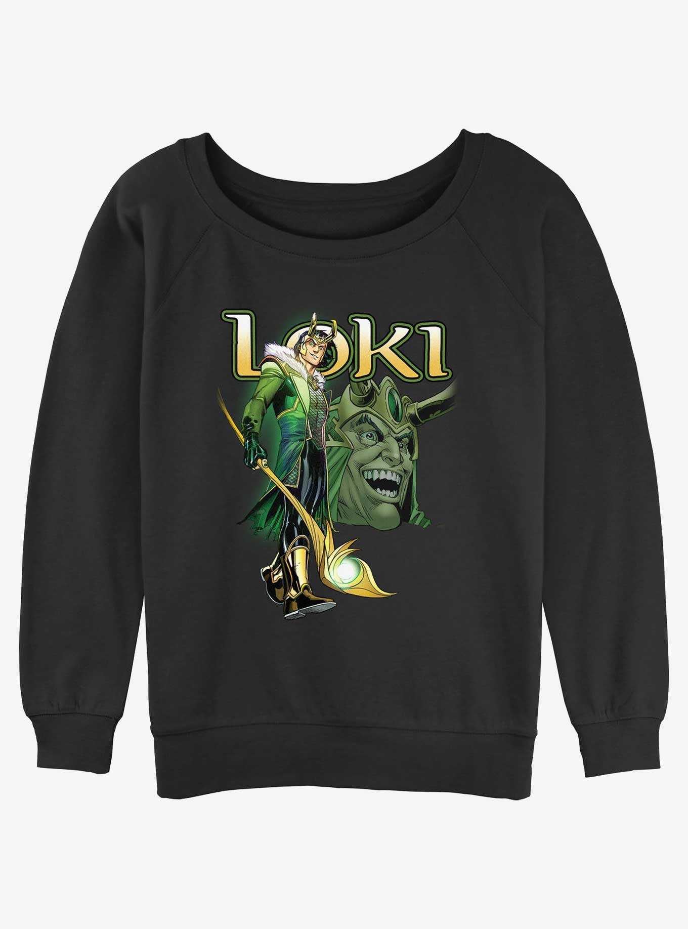 Marvel Loki Mischievous Grin Womens Slouchy Sweatshirt, , hi-res