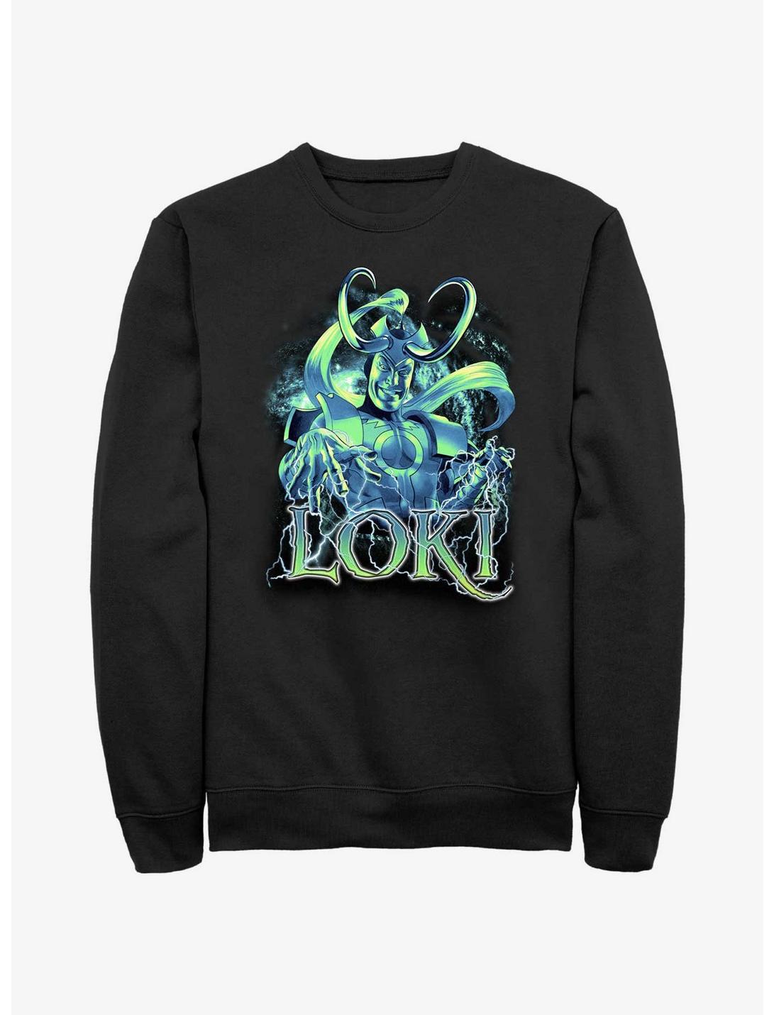 Marvel Loki Lightning Sweatshirt, BLACK, hi-res